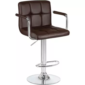 Стул барный KRUGER (коричневый) Dobrin 5011-LM ARM ARM, цвет сиденья коричневый, основания хром