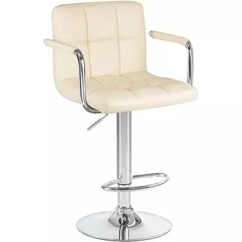 Стул барный KRUGER (кремовый) Dobrin 5011-LM ARM ARM, цвет сиденья кремовый, основания хром