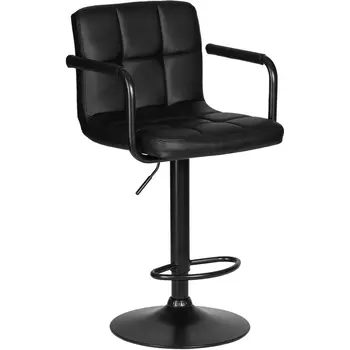 Стул барный KRUGER (черный) Dobrin 5011_BlackBase-LM ARM BLACK BLACK, цвет сиденья черный, основания черный
