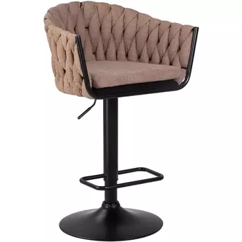 Стул барный (коричневая ткань (LAR 275-3)) Dobrin 9690-LM LEON LEON, цвет сиденья коричневый 275-3), основания черный