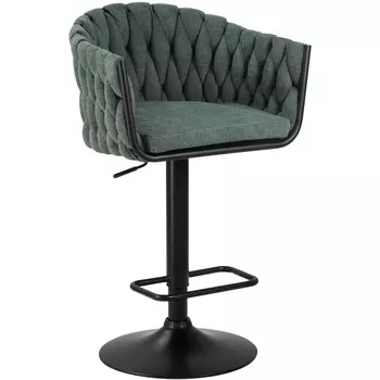 Стул барный (зеленая ткань (LAR 275-23)) Dobrin 9690-LM LEON LEON, цвет сиденья зеленый (LAR-275-23), основания черный