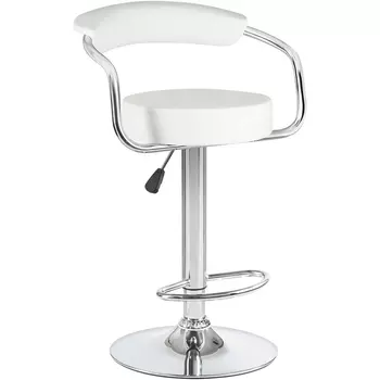 Стул барный (белый) Dobrin 5013-LM MARTA MARTA, цвет сиденья белый, основания хром