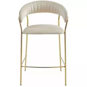 Стул барный Nexus Refuge Hesby (Металл/Велюр, Бежевый) арт.HSBI_BC114_beige