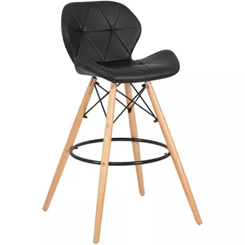 Стул барный (ножки светлый бук, цвет чёрный) Dobrin 302B-LMZL BUTTERFLY BAR BAR, сиденья черный, основания бук