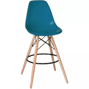 Стул барный (ножки светлый бук, цвет сиденья морской (G-05)) Dobrin 638GPP-LMZL DSW BAR BAR, волны (G-05), основания бук