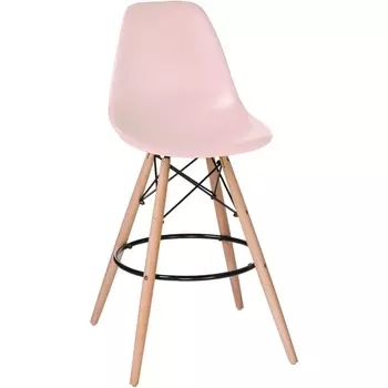 Стул барный (ножки светлый бук, цвет сиденья светло-розовый (PK-02)) Dobrin 638GPP-LMZL DSW BAR BAR, (PK-02), основания бук