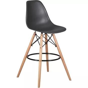 Стул барный (ножки светлый бук, цвет тёмно-серый (GR-04)) Dobrin 638GPP-LMZL DSW BAR BAR, сиденья (GR-04), основания бук