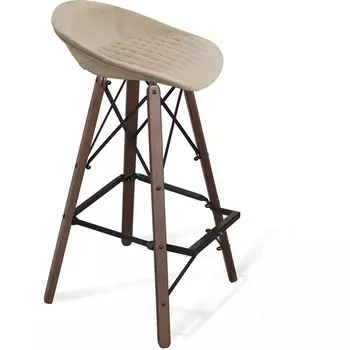 Стул барный Sheffilton SHT-ST19-SF2/S80 ванильный крем/темный орех/черный