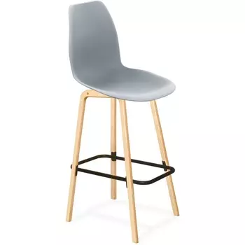 Стул барный Sheffilton SHT-ST29/S94 серый ral 7040/прозрачный лак/черный