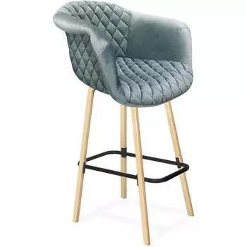 Стул барный Sheffilton SHT-ST31-C4/S94 Аквамарин/прозрачный лак/черный