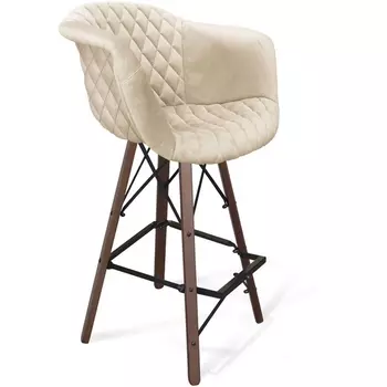 Стул барный Sheffilton SHT-ST31-С4/S80 кремовый/темный орех/черный