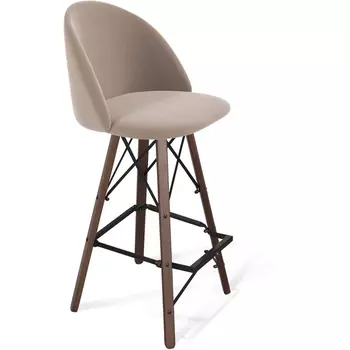 Стул барный Sheffilton SHT-ST35/S80 латте/темный орех/черный муар