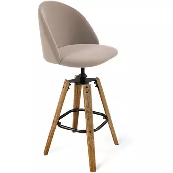 Стул барный Sheffilton SHT-ST35/S93 латте/браш.коричневый/черный муар