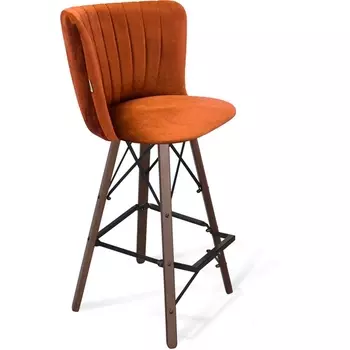 Стул барный Sheffilton SHT-ST36-1/S80 песчаная буря/темный орех/черный муар