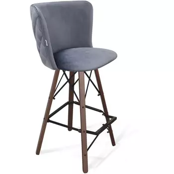 Стул барный Sheffilton SHT-ST36-3/S80 нейтральный серый/темный орех/черный