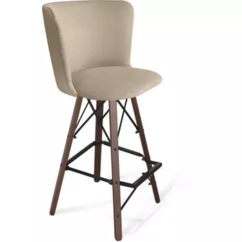 Стул барный Sheffilton SHT-ST36/S80 ванильный крем/темный орех/черный