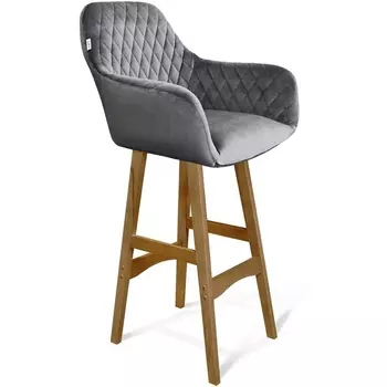 Стул барный Sheffilton SHT-ST38/S65 угольно-серый/светлый орех