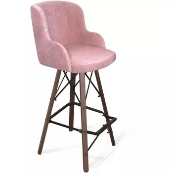 Стул барный Sheffilton SHT-ST39/S80 пыльная роза/темный орех/черный