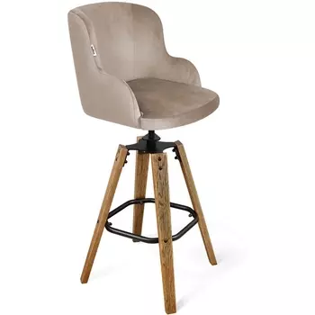 Стул барный Sheffilton SHT-ST39/S93 латте/браш.коричневый/черный муар