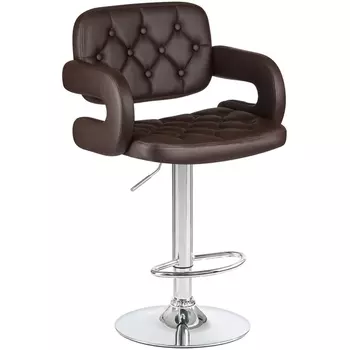 Стул барный TIESTO (коричневый) Dobrin 3460-LM TIESTO, цвет сиденья коричневый, основания хром