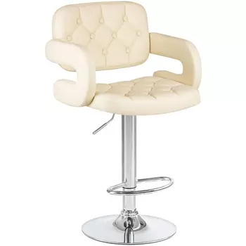 Стул барный TIESTO (кремовый) Dobrin 3460-LM TIESTO, цвет сиденья кремовый, основания хром