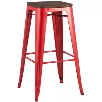 Стул барный Stool Group TOLIX WOOD красный глянцевый УТ000001195