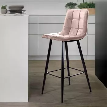 Стул барный UNO, бархат 5/ чёрный конус Top Concept UNO 78449