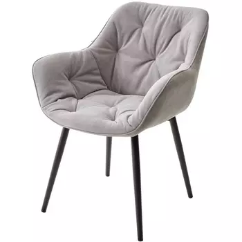 Стул БЕЙЛИС Bugatti 24 серый, велюр / черный каркас (M-City)