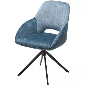 Стул BERRIES 360 град. Синий Loris-37, велюр/ темно-синий 7525-56, велюр/ черный каркас, DISAUR M-City