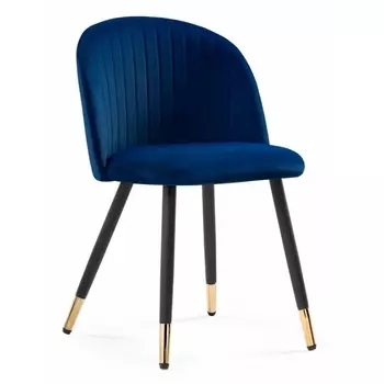 Стул Woodville на металлокаркасе Gabi dark blue / black / gold 15349