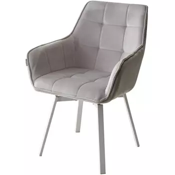 Стул BLUVEL-03 GREY, велюр/ белый каркас, поворот.360 град. M-City 629M04840 (2 шт.)