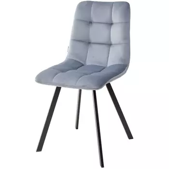 Стул BLUVEL-06 серо-голубой, велюр / черный каркас M-City 629M04896