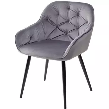 Стул BLUVEL-14 GREY, велюр / черный каркас M-City 629M04849