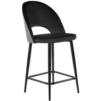 Стул Bradex Home полубарный Leo черный с жаккардом, с поворотным механизмом (RF 0270)