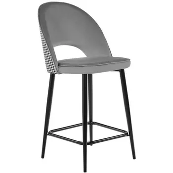 Стул Bradex Home полубарный Leo темно-серый с жаккардом, с поворотным механизмом (RF 0269)