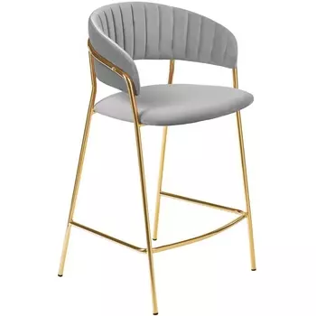 Стул Bradex Home полубарный Turin серый с золотыми ножками (FR 0911)