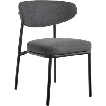 Стул Bradexhome Lucas 2 серый шенилл с чёрными ножками