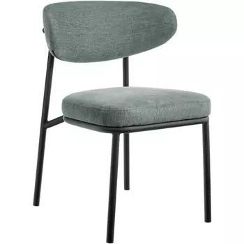 Стул Bradexhome Lucas 2 шалфей шенилл с чёрными ножками