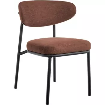 Стул Bradexhome Lucas 2 терракотовый шенилл с чёрными ножками