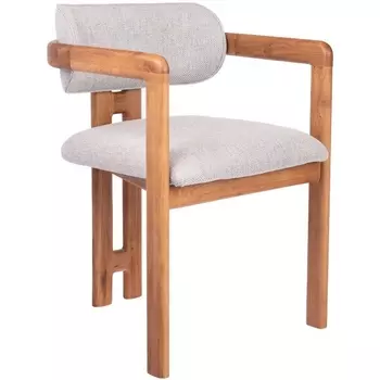 Стул Bradexhome Rich рогожка бежево-голубая с ножками цвета орех