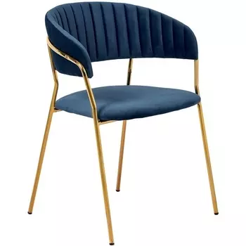 Стул Bradexhome Turin синий с золотыми ножками FR 0557Y