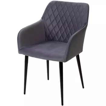 Стул СЕРЫЙ #27, велюр / черный каркас M-City BRANDY-X 461MC03500