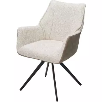 Стул BREVIS 180 град. поворот. XD841-02 Бежевый, букле/ GINO-101 Бежевый, ткань/ Черный, ®DISAUR M-City