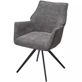 Стул BREVIS 180 град. поворот. XD841-16 Серый, букле/ GINO-457 Серый, ткань/ Черный, ®DISAUR M-City