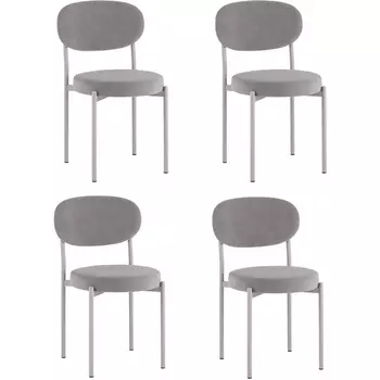 Стул Бриф SN велюр серый каркас светло-серый муар, 4шт./уп. Stool Group арт.УТ000039517 (цена за 1 шт)