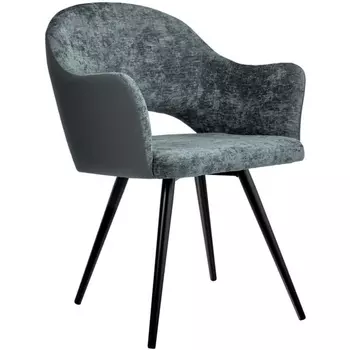 Стул Bruno серый шенилл с экокожей с поворотным механизмом Bradex Home арт.RF 0676