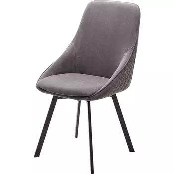 Стул CASA, 360 град. поворот. B28 Темно-серый, велюр / черный каркас, М-City M-City