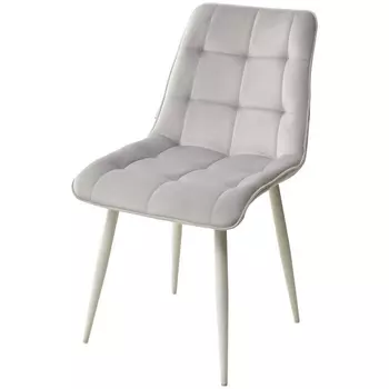 Стул BLUVEL-03 светло-серый/ 1981-04 галечный/ белый каркас M-City Chic 628M03714