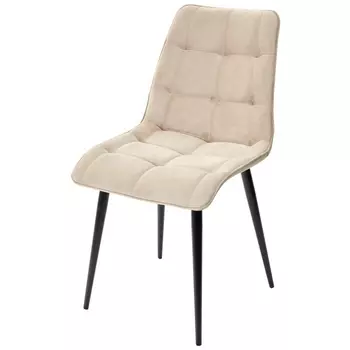 Стул CHIC-Q бежевый #5, велюр / черный каркас (M-City)