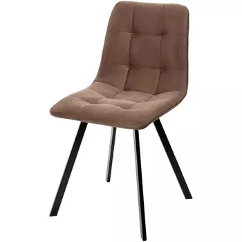 Стул CHILLI-Q SQUARE молочный шоколад #12, велюр / черный каркас, 4 шт./1 к (M-City)